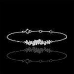 Bracelet jardin enchanté - feuillage royal - or blanc 9 carats et diama Bracelet jardin enchanté - feuillage royal - or blanc 9 carats et diama