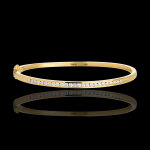 Bracelet jonc barrette 25 diamants - 0. 75 carats - 25 diamants - or jaun