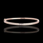 Bracelet jonc barrette or rose 18 carats - 0. 75 carats - 25 diamants