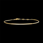 Bracelet jonc fracheur - plade diamante - or jaune 18 carats et