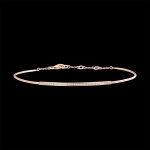 Bracelet jonc fracheur - plade diamante - or rose 9 carats et di