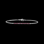 Bracelet jonc gracile - or blanc 18 carats et rubis