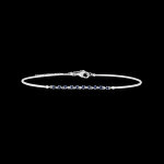 Bracelet jonc gracile - or blanc 9 carats et saphir