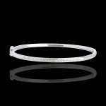 Bracelet jonc or blanc 18 carats diorama barrette diamants - 11 diamants