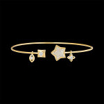 Bracelet jonc ouvert fracheur - toi et moi la bonne etoile - or jaune