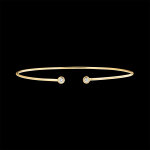 Bracelet jonc ouvert fracheur - toi et moi - or jaune 9 carats et diam