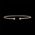Bracelet jonc ouvert fracheur - toi et moi - or rose 9 carats et diama