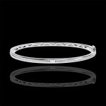 Bracelet jonc promesse - or blanc 18 carats et diamants