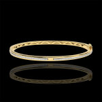 Bracelet jonc promesse - or jaune 9 carats et diamants