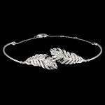 Bracelet panache - signature - or blanc 9 carats et diamants synthétiqu Bracelet panache - signature - or blanc 9 carats et diamants synthétiqu