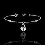 Bracelet prcieux secret - coeur - or blanc 9 carats
