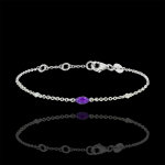 Bracelet regard d'orient - amthyste et diamants - or blanc 9 carats