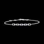 Bracelet regard d'orient - maillon cubain - or blanc 9 carats et diamant
