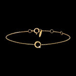 Bracelet solina � or jaune 9 carats et diamant synth�tique