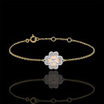 Bracelet solitaire fraicheur - trèfle etincelant - 3 ors et diamants - Bracelet solitaire fraicheur - trèfle etincelant - 3 ors et diamants -