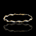 Bracelet torsade - 22 diamants - or blanc et or jaune 18 carats Bracelet torsade - 22 diamants - or blanc et or jaune 18 carats