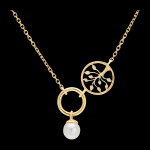 Collier abondance - arbre de vie - or jaune 18 carats et perle
