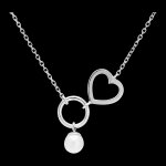 Collier abondance - coeur - or blanc 18 carats et perle