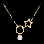 Collier abondance - etoile - or jaune 18 carats et perle