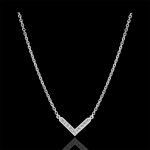 Collier abondance - eve - or blanc 9 carats et diamants