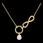 Collier abondance - infini - or jaune 9 carats et perle