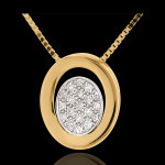 Collier alc�ve or jaune 18 carats pav� - 19 diamants