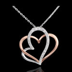 Collier mon amour - or blanc et or rose 18 carats et diamants