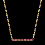 Collier ardent  or jaune 9 carats et rubis synthtiques