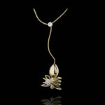 Collier balade imaginaire - reine araigne - or jaune 18 carats et diam