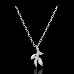 Collier bois mystrieux - or blanc 9 carats et diamant navette