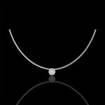 Collier cable or blanc 18 carats puce diamant