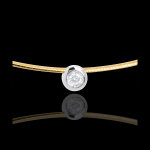 Collier cable puce diamant - or blanc et or jaune 18 carats