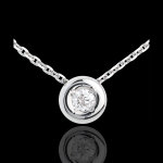Collier calice diamant - or blanc 18 carats