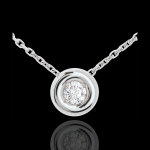 Collier calice diamant (tgm) - or blanc 18 carats