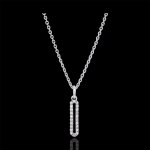 Collier cartouche pav�e - or blanc 18 carats et diamants