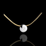 Collier centre du monde - or blanc et or jaune 18 carats