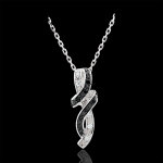 Collier clair obscur - rendez - vous - diamants noirs - or blanc 18 carats