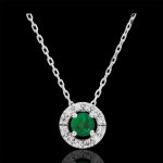 Collier clvia - meraude - or blanc 18 carats