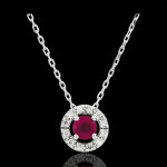 Collier clvia - rubis - or blanc 18 carats