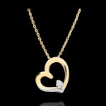 Collier coeur amour - amour - or blanc et or jaune 18 carats
