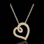 Collier coeur curva - or jaune 9 carats