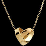 Collier coeur pliage - or jaune 18 carats