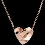 Collier coeur pliage - or rose 18 carats