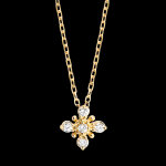 Collier crisento  or jaune 9 carats et diamants synthtiques