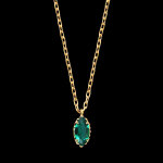 Collier daphn  or jaune 9 carats, meraude synthtique