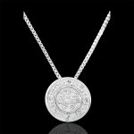 Collier destine - elsa - 15 diamants - or blanc 9 carats