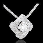 Collier destine - princesse perse - or blanc 18 carats et diamants