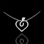 Collier diapple - or blanc 9 carats