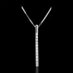 Collier diata - or blanc 9 carats