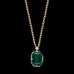 Collier elise – or jaune 9 carats, émeraude et diamant synthétiques Collier elise – or jaune 9 carats, émeraude et diamant synthétiques